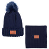 Leeman Navy Ribbed Knit Winter Duo