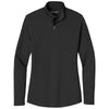 Port Authority Women's Deep Black Dry Zone UV Micro-Mesh 1/4 Zip