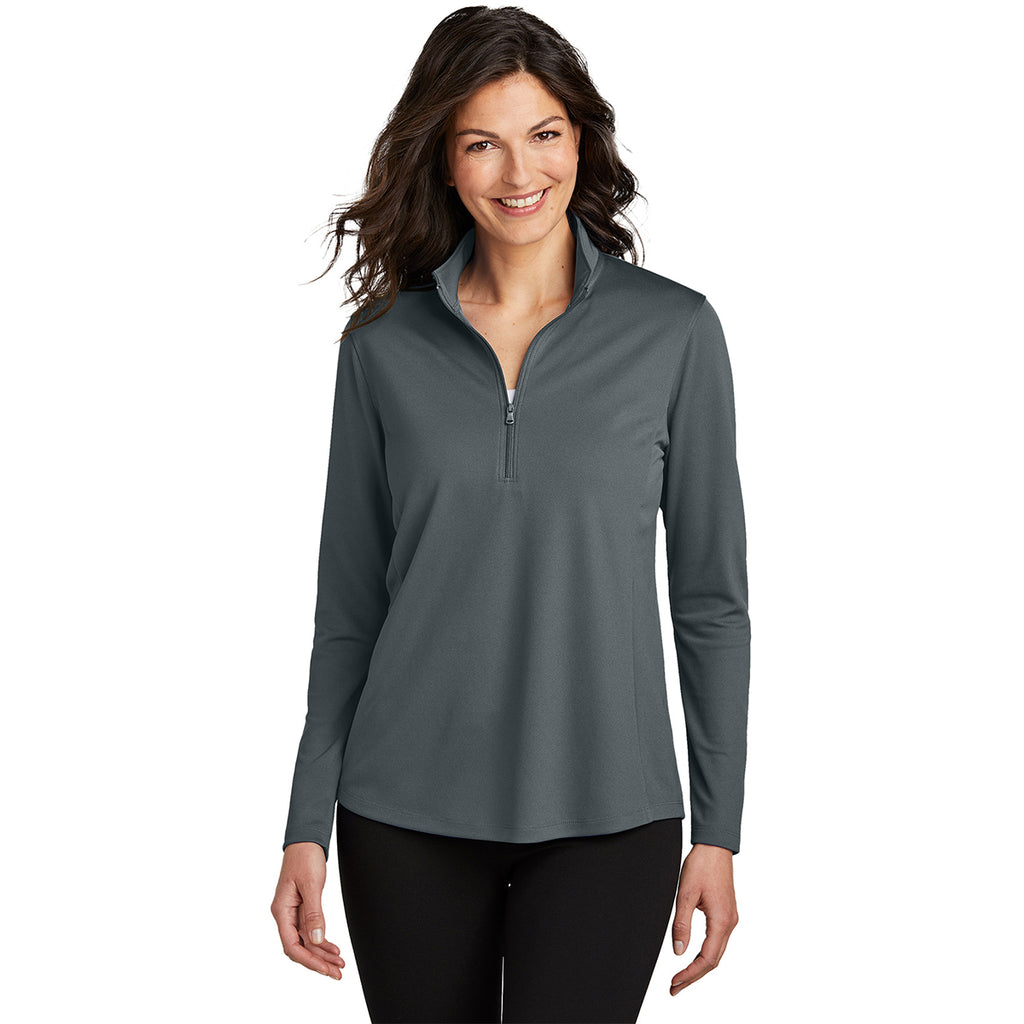 Port Authority Women's Graphite Dry Zone UV Micro-Mesh 1/4 Zip