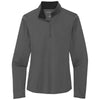 Port Authority Women's Steel Grey/Black Silk Touch Performance Quarter Zip