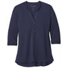 Port Authority Women's True Navy UV Choice Pique Henley