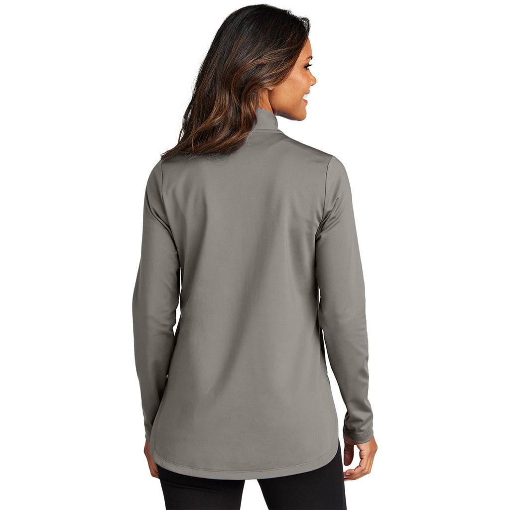 Port Authority Women's Smoke Grey C-FREE Double Knit 1/4-Zip