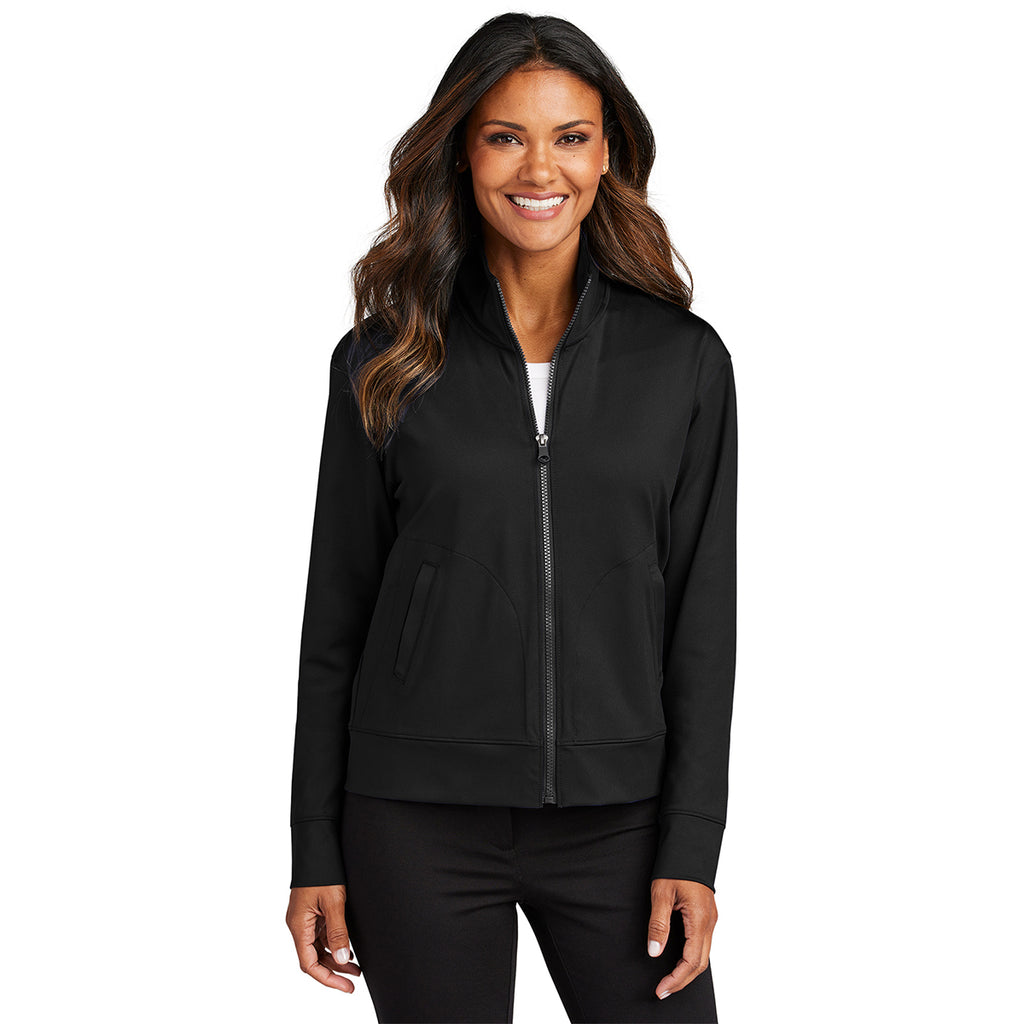 Port Authority Women's Deep Black C-FREE Double Knit Full-Zip