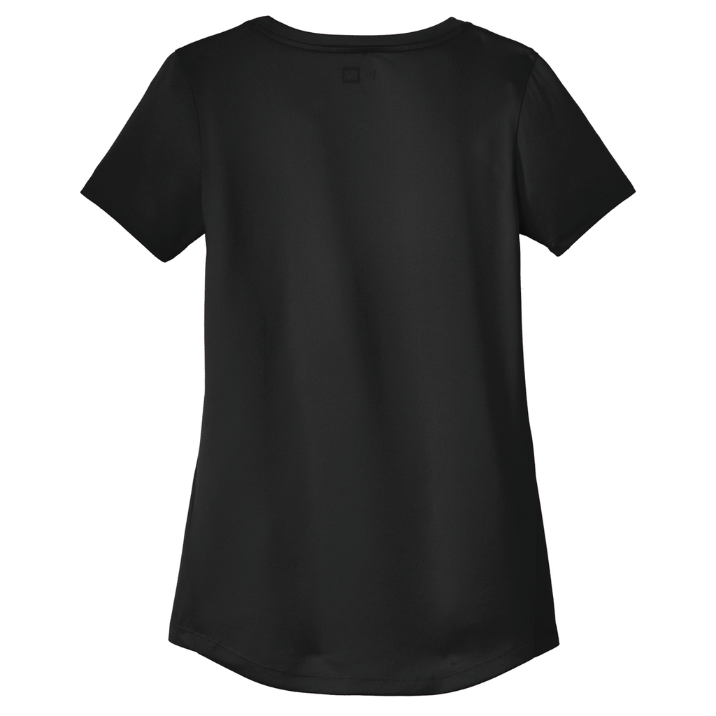 New Era Women's Black Solid Series Performance Scoop Tee