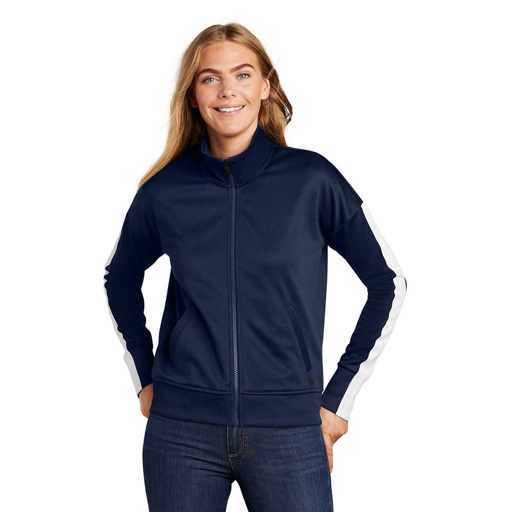 New Era Women's True Navy/White Track Jacket