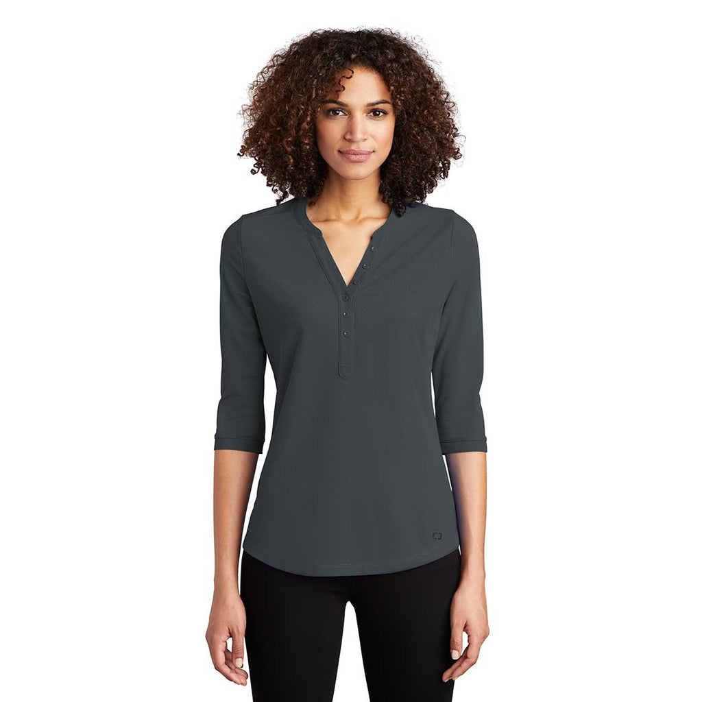 OGIO Women's Diesel Grey Jewel Henley