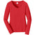 Port & Company Women's Bright Red Long Sleeve Fan Favorite V-Neck Tee