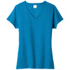 Port & Company Women's Sapphire Heather Fan Favorite Blend V-Neck Tee