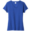 Port & Company Women's True Royal Heather Fan Favorite Blend V-Neck Tee