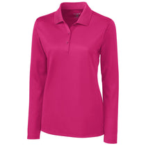 Clique Women's Ribbon Pink Long Sleeve Ice Pique Polo