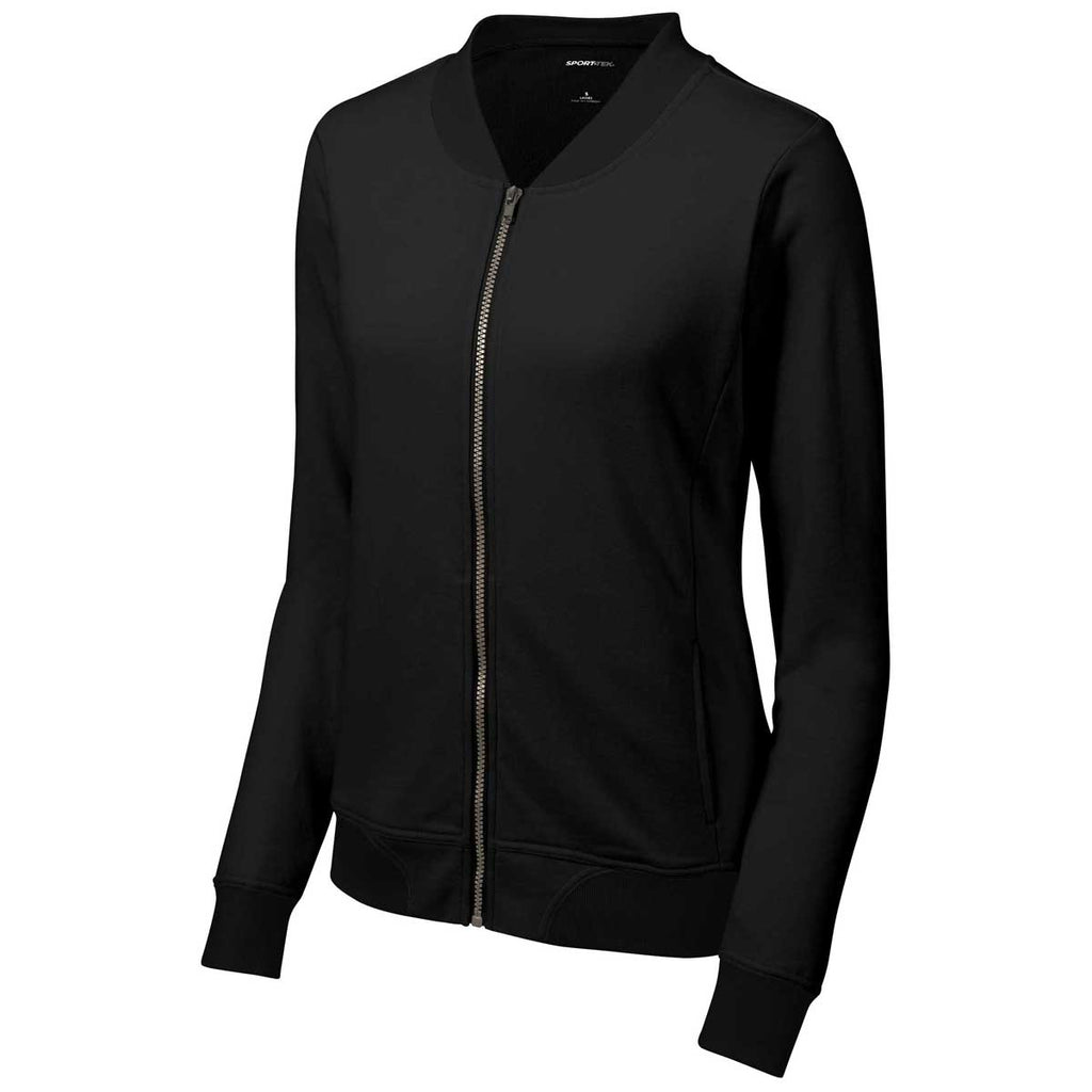 Sport-Tek Women's Black Lightweight French Terry Bomber