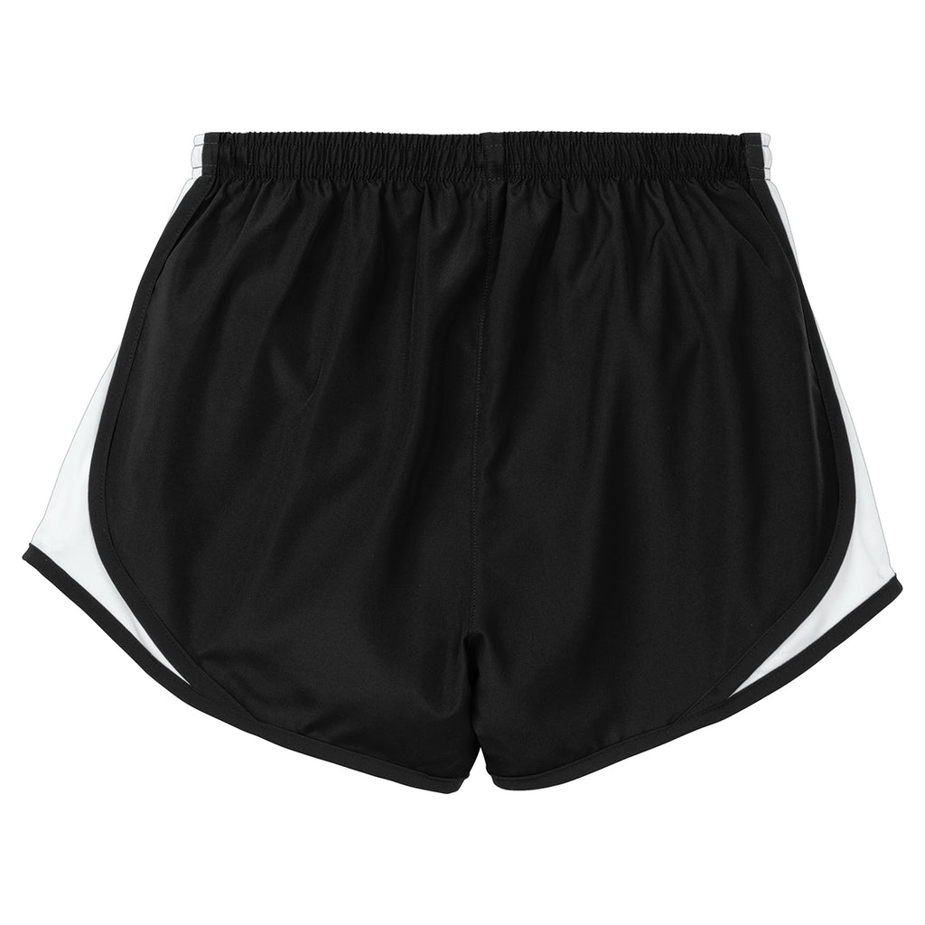 Sport-Tek Women's Black/White/Black Cadence Short