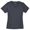 Sport-Tek Women's Graphite Grey PosiCharge RacerMesh V-Neck Tee