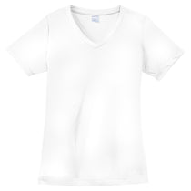 Sport-Tek Women's White PosiCharge Competitor V-Neck Tee