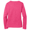 Sport-Tek Women's Pink Raspberry Heather Long Sleeve Heather Contender V-Neck Tee