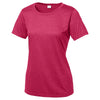 Sport-Tek Women's Pink Raspberry Heather Contender Scoop Neck Tee