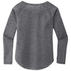 Sport-Tek Women's Dark Grey Heather PosiCharge Long Sleeve Tri-Blend Wicking Scoop Neck Raglan Tee