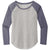 Sport-Tek Women's True Navy Heather/Light Grey Heather PosiCharge Long Sleeve Tri-Blend Wicking Scoop Neck Raglan Tee