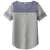 Sport-Tek Women's True Navy Heather/Light Grey Heather PosiCharge Tri-Blend Wicking Fan Tee