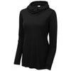 Sport-Tek Women's Black Triad Solid Posicharge Tri-Blend Wicking Long Sleeve Hoodie