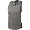 Sport-Tek Women's Black/Dark Grey Heather PosiCharge Tri-Blend Wicking Draft Hoodie Tank