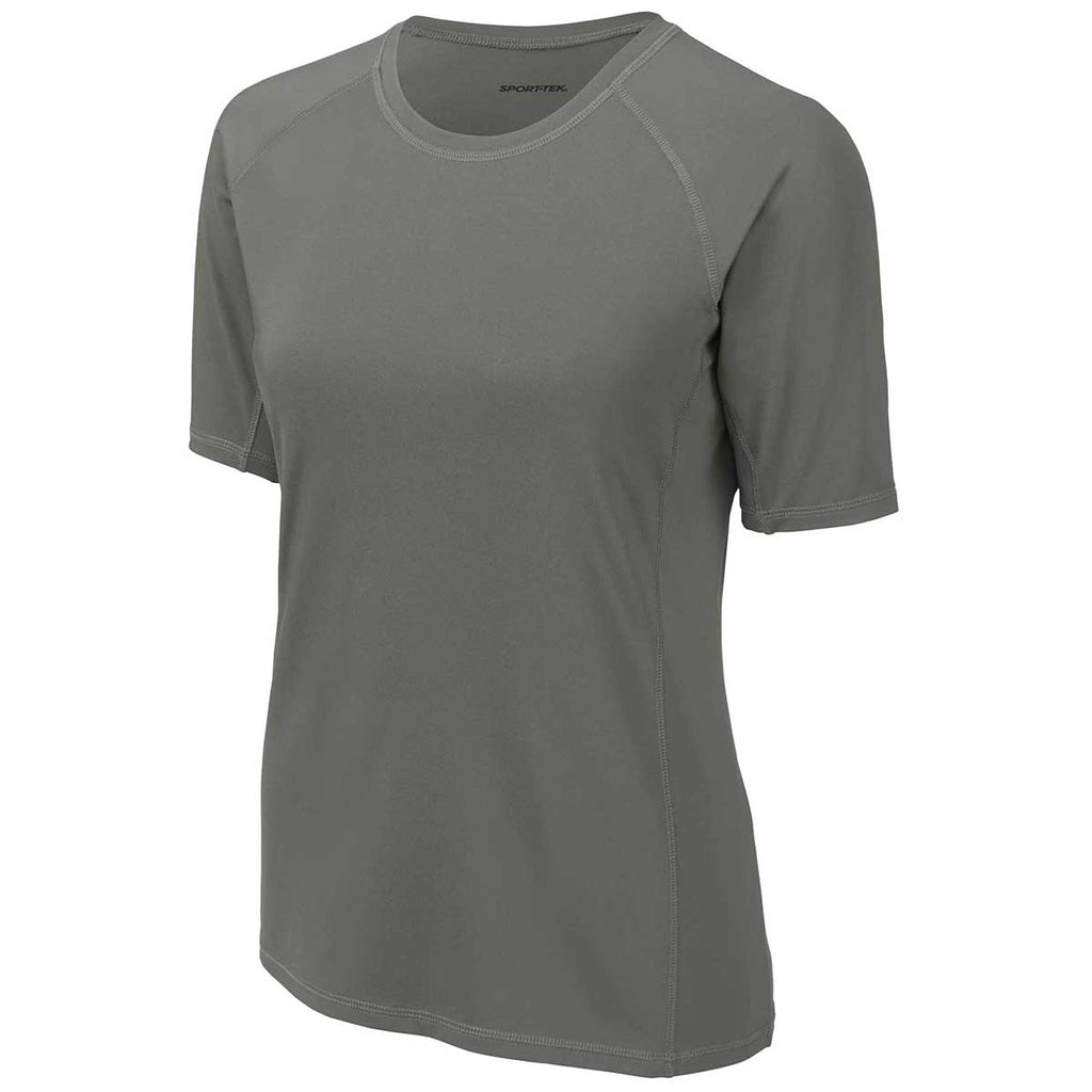 Sport-Tek Women's Dark Smoke Grey Short Sleeve Rashguard Tee