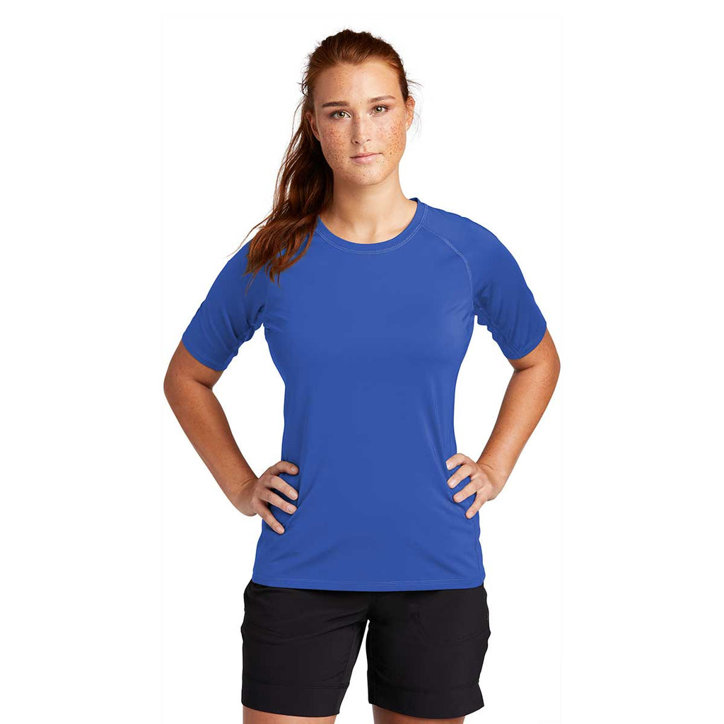 Sport-Tek Women's True Royal Short Sleeve Rashguard Tee