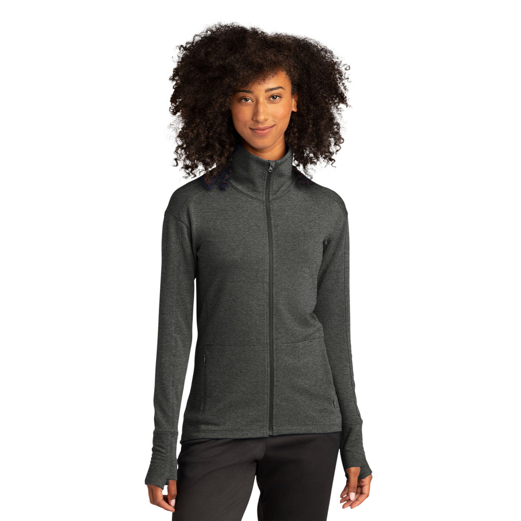 Sport-Tek Women's Dark Grey Heather Sport-Wick Flex Fleece Full-Zip