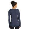 Sport-Tek Women's Dark Denim Heather Exchange 1.5 Long Sleeve Crew