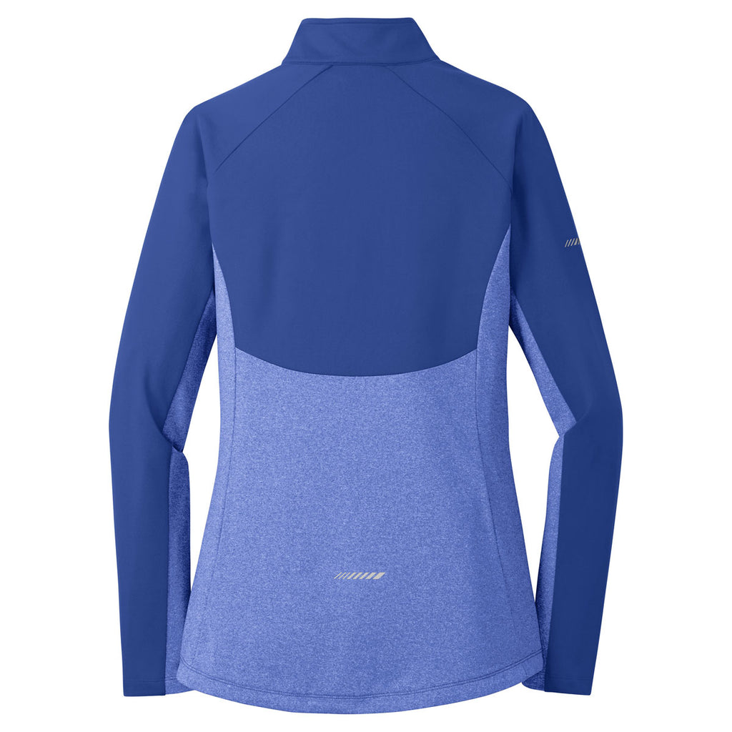 Sport-Tek Women's True Royal Heather Sport-Wick Stretch Contrast 1/2-Zip Pullover