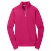 Sport-Tek Women's Pink Raspberry Sport-Wick Textured 1/4-Zip Pullover