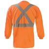 OccuNomix Men's Orange Long Sleeve Wicking Birdseye X Back T-Shirt