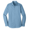 Port Authority Women's Carolina Blue Long Sleeve Carefree Poplin Shirt