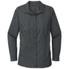 Port Authority Women's Black/Grey Steel Pincheck Easy Care Shirt