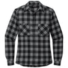 Port Authority Women's Grey/Black Buffalo Check Plaid Flannel Shirt