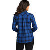 Port Authority Women's Royal/Black Open Plaid Plaid Flannel Shirt