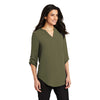 Port Authority Women's Deep Olive 3/4-Sleeve Tunic Blouse