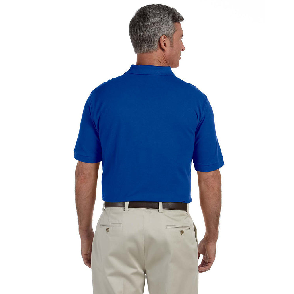 Harriton Men's True Royal Tall 6 oz. Ringspun Cotton Pique Short-Sleeve Polo