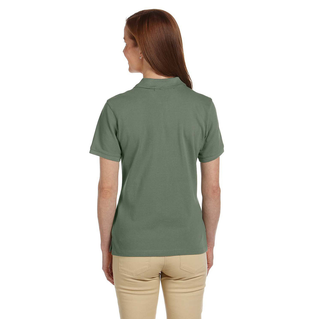 Harriton Women's Dill 6 oz. Ringspun Cotton Pique Short-Sleeve Polo