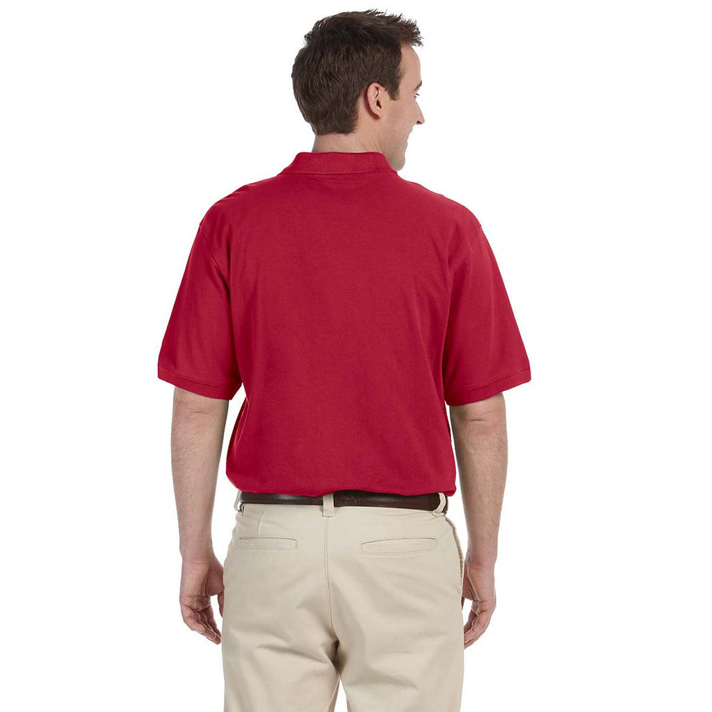 Harriton Men's Red 5.6 oz. Tall Easy Blend Polo