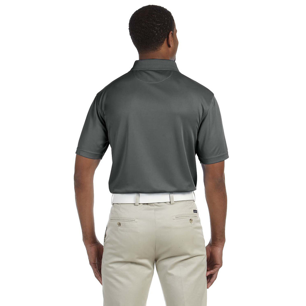 Harriton Men's Charcoal 4 oz. Polytech Polo