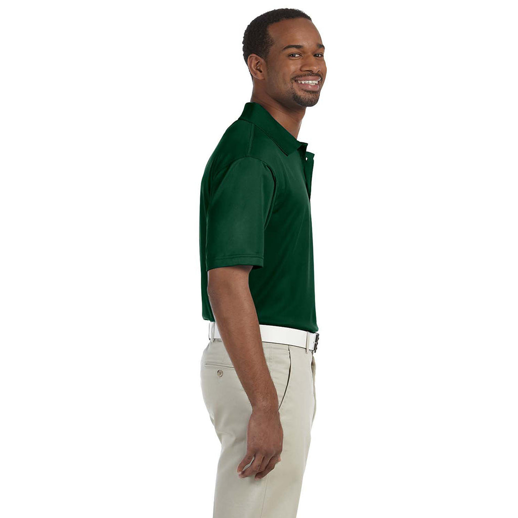 Harriton Men's Dark Green 4 oz. Polytech Polo