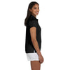 Harriton Women's Black 4 oz. Polytech Polo