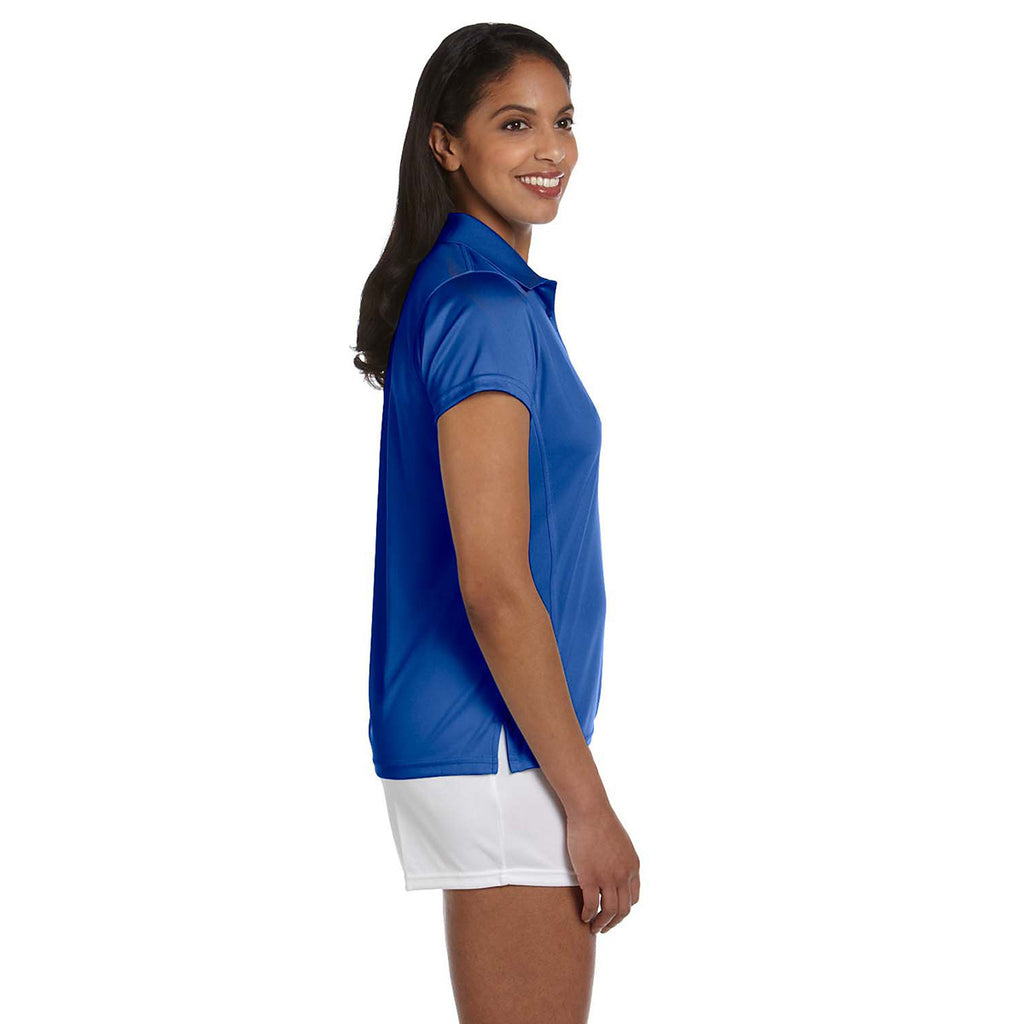 Harriton Women's True Royal 4 oz. Polytech Polo