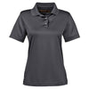 Harriton Women's Dark Charcoal Advantage IL Snap Placket Performance Polo