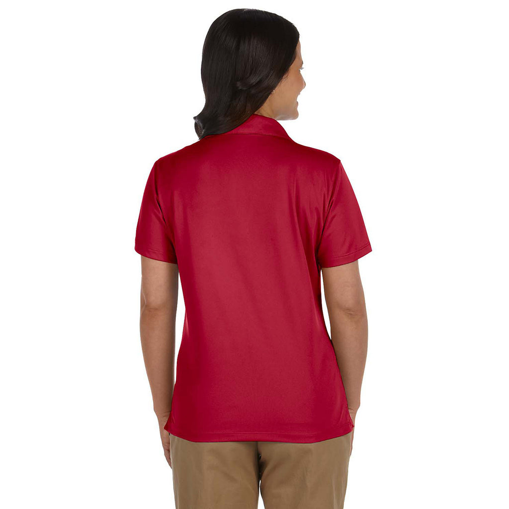 Harriton Women's Red Micro-Pique Polo