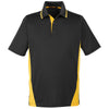 Harriton Men's Black/ Sunray Yellow Tall Flash Snag Protection Plus Colorblock Polo