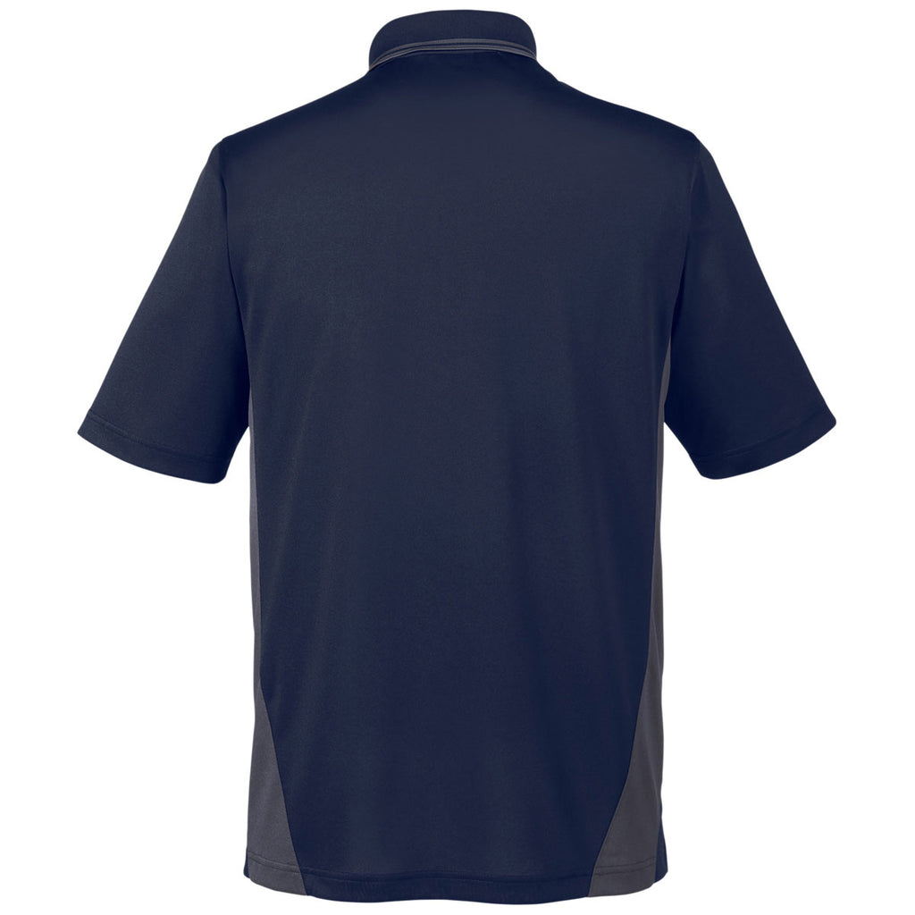 Harriton Men's Dark Navy/ Dark Charcoal Tall Flash Snag Protection Plus Colorblock Polo