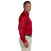 Harriton Men's Red Easy Blend Long-Sleeve Twill Shirt with Stain-Release