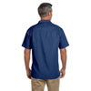 Harriton Men's Pool Blue Barbados Textured Camp Shirt